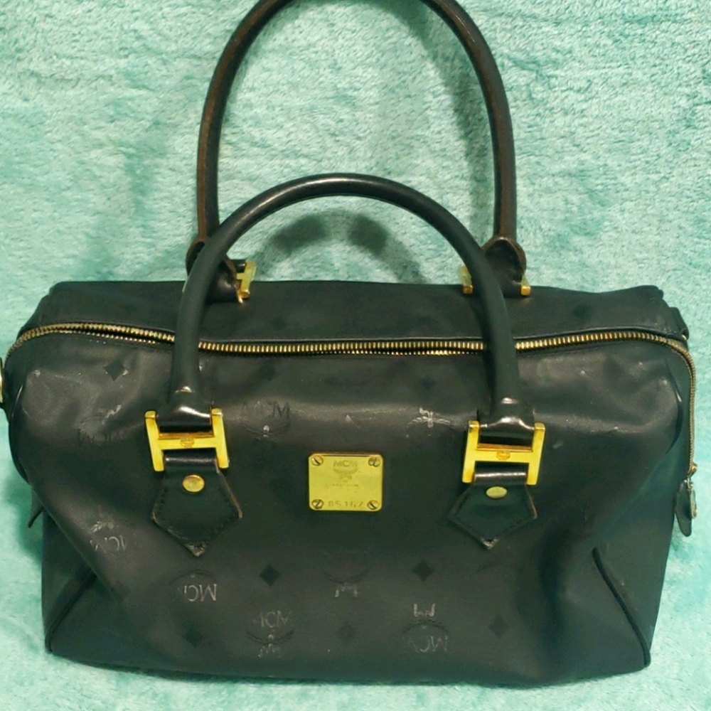 MCM Black Boston Bag